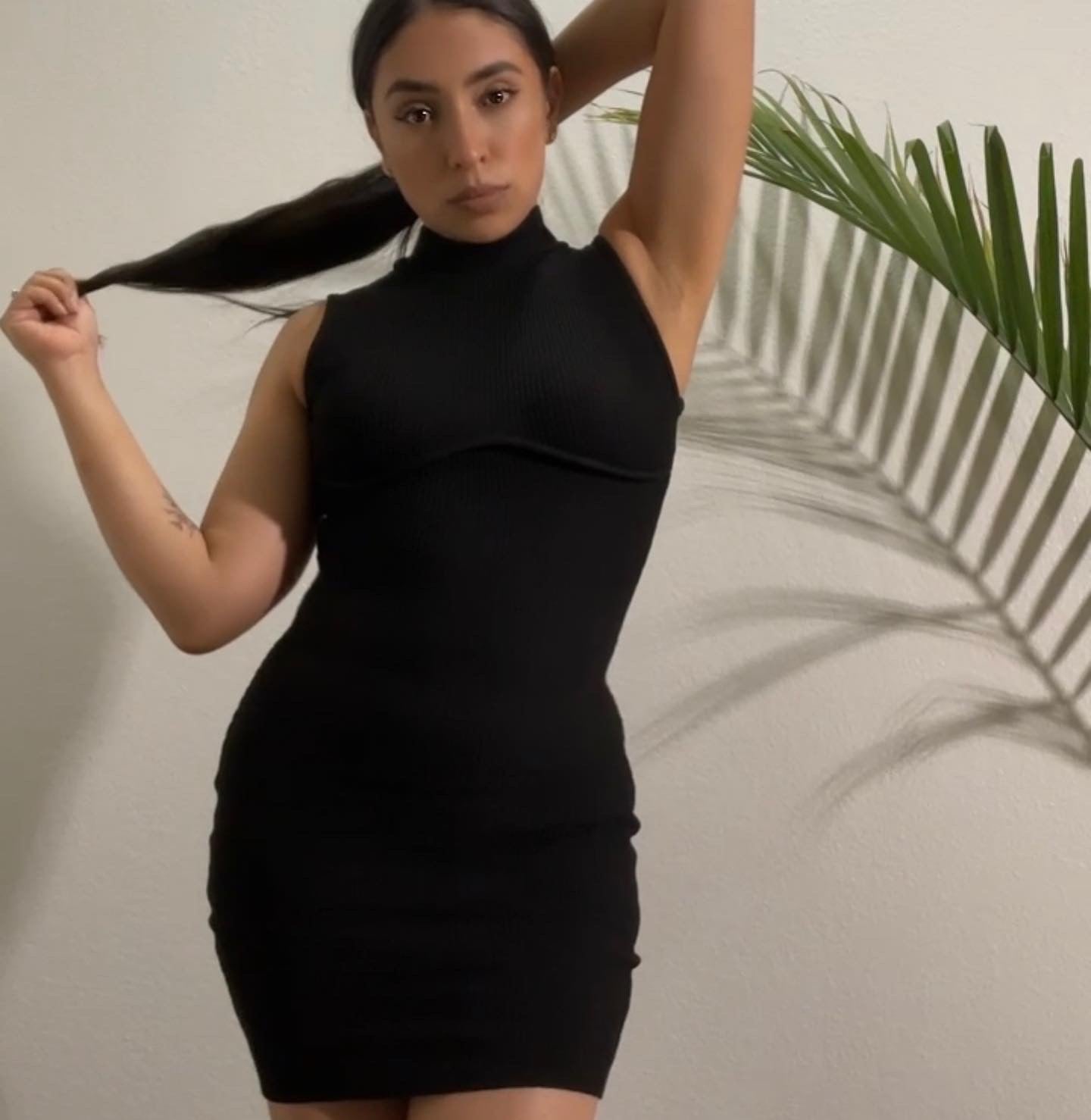 Mock Neck Chest Detail Dress