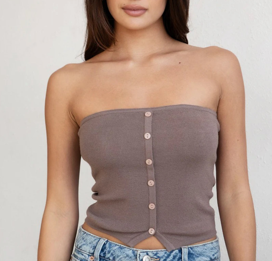 Strapless Knitted Tube Top