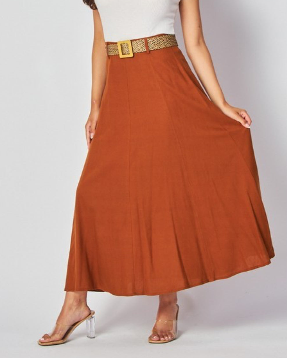 Midi Skirt With Belt