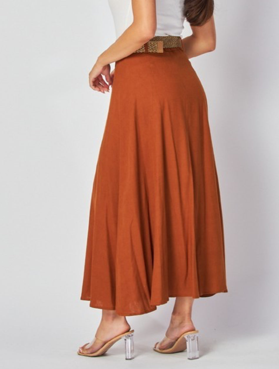 Midi Skirt With Belt