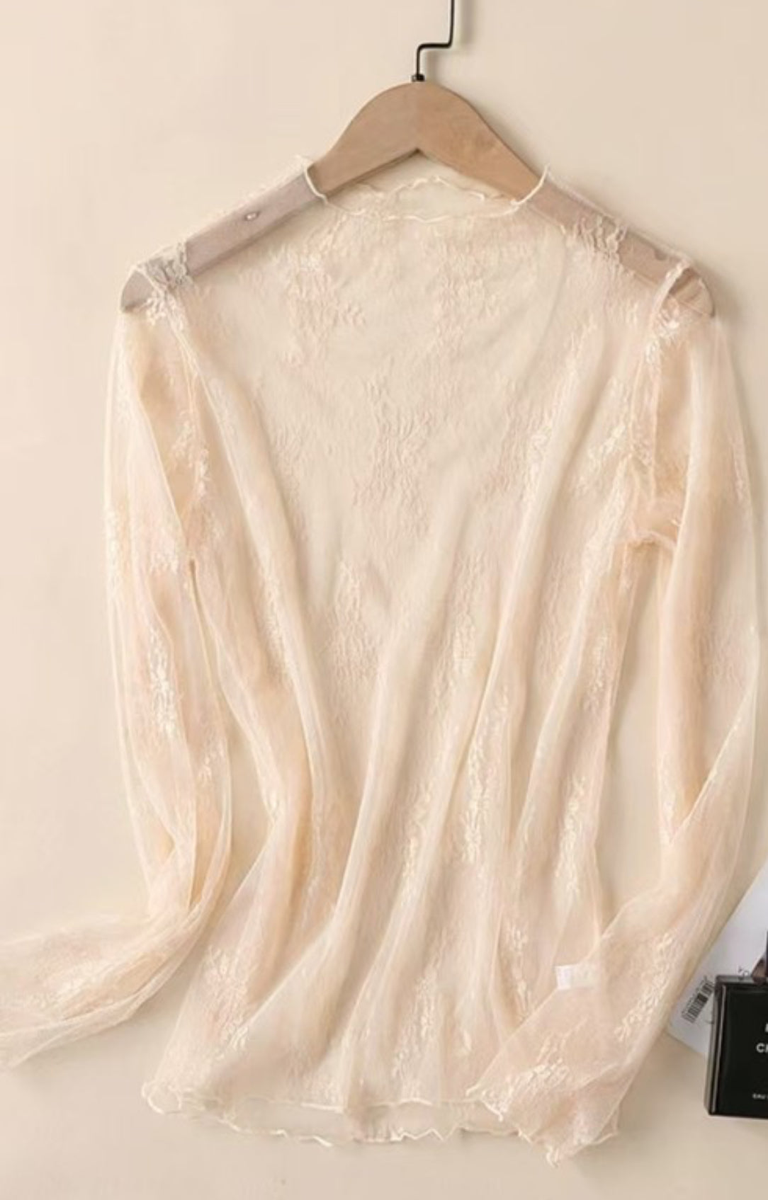 LACE MESH SHEER TOP