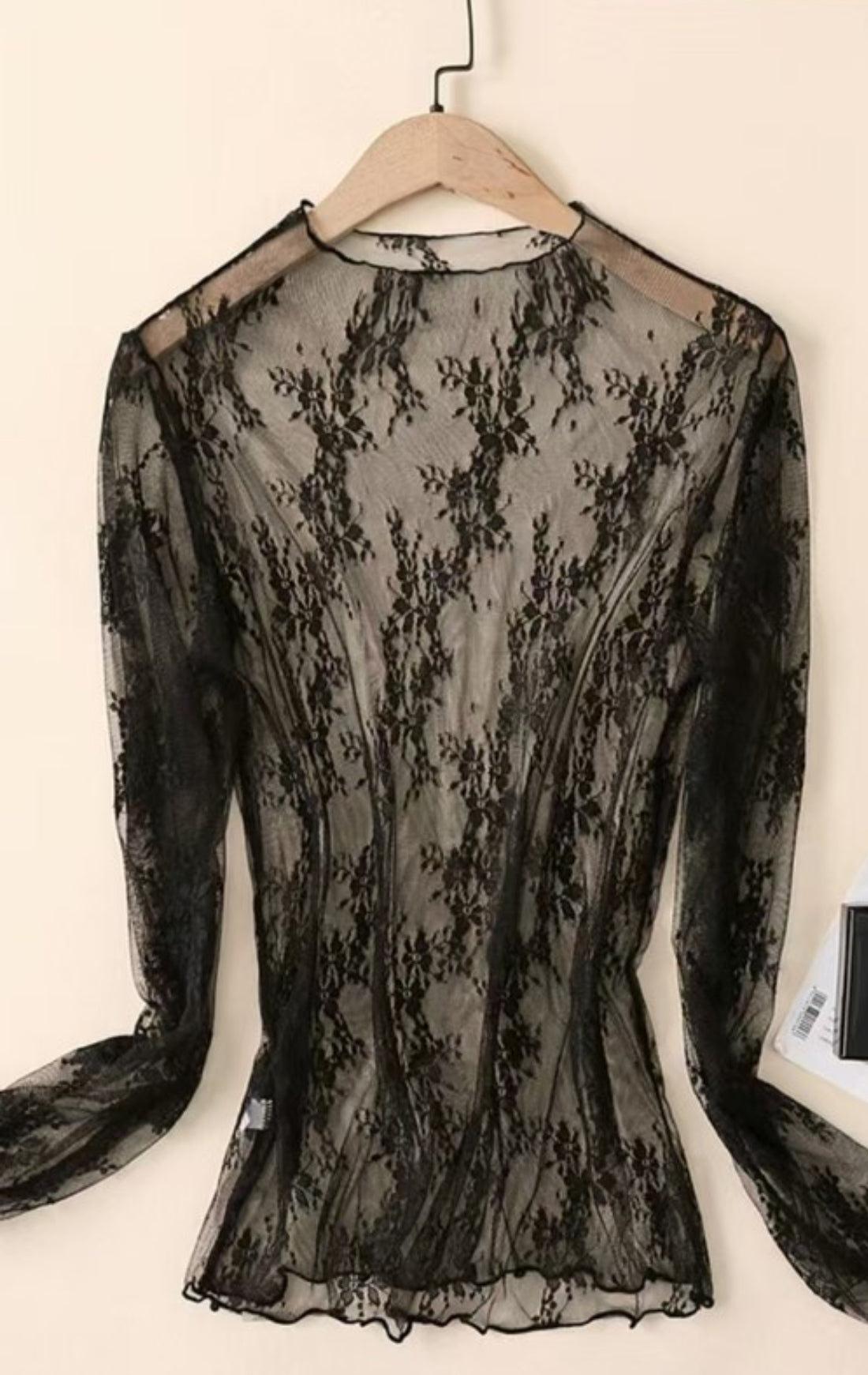 LACE MESH SHEER TOP