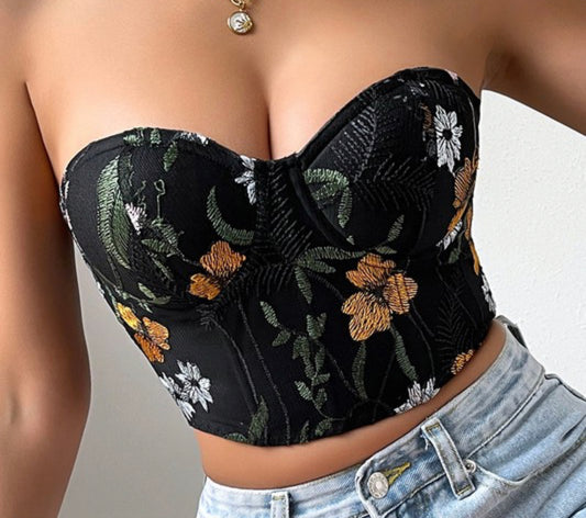 Embroidered Corset Top