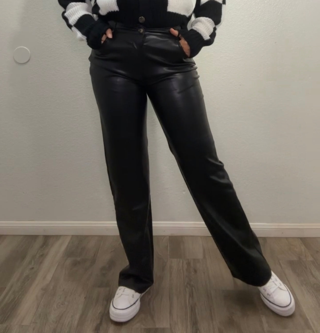 Straight Leg Faux Leather Pants