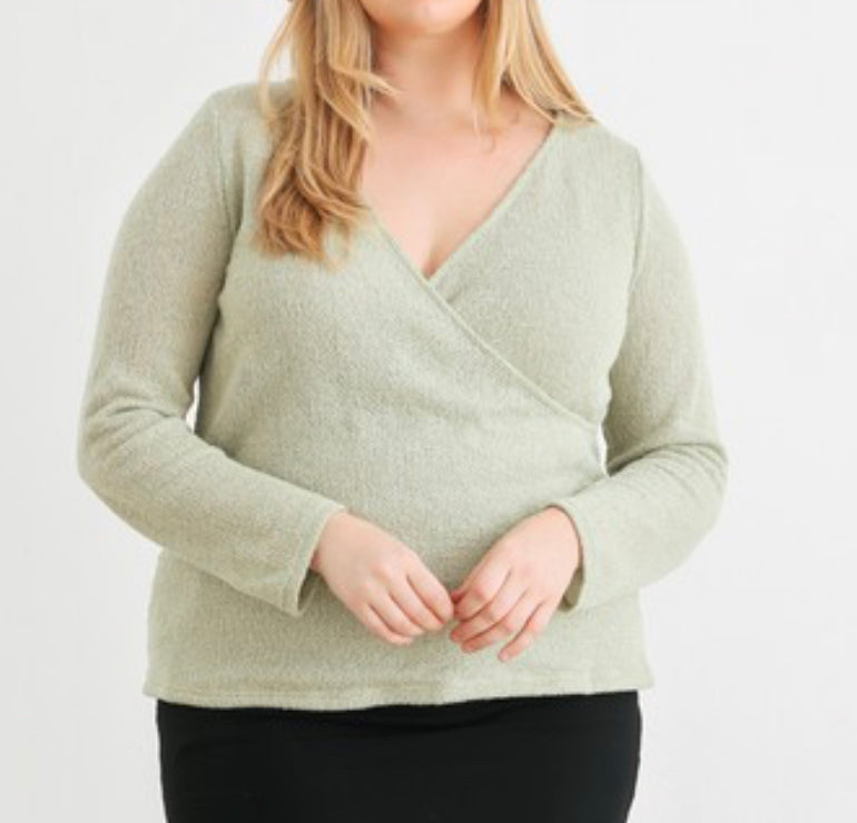 Plus Size Knit Long Sleeve Top