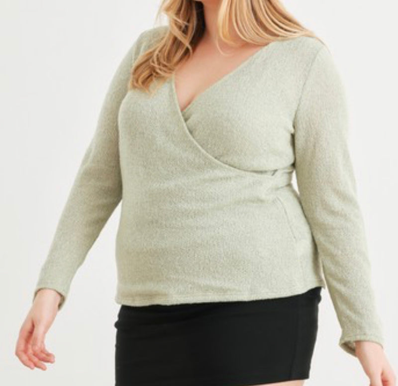 Plus Size Knit Long Sleeve Top